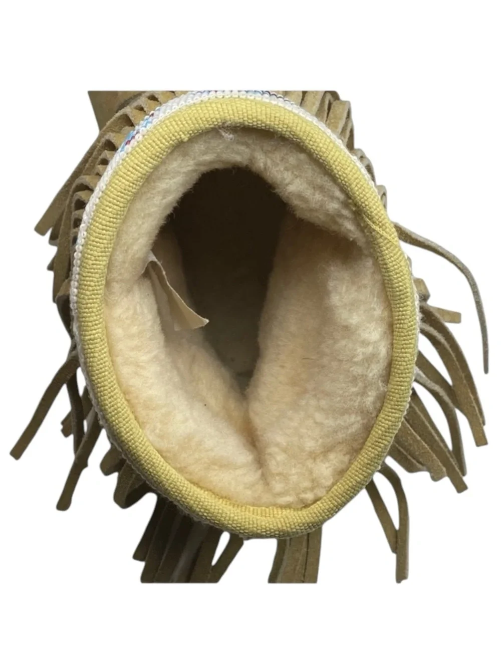 Tylie Malibu ❁ Gypsy Bead Embellished Fringe Shearling Boots ❁ Natural Turquoise